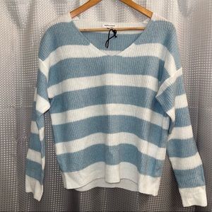 Newbury Kustom Oversized Stripe V-Neck Sweater